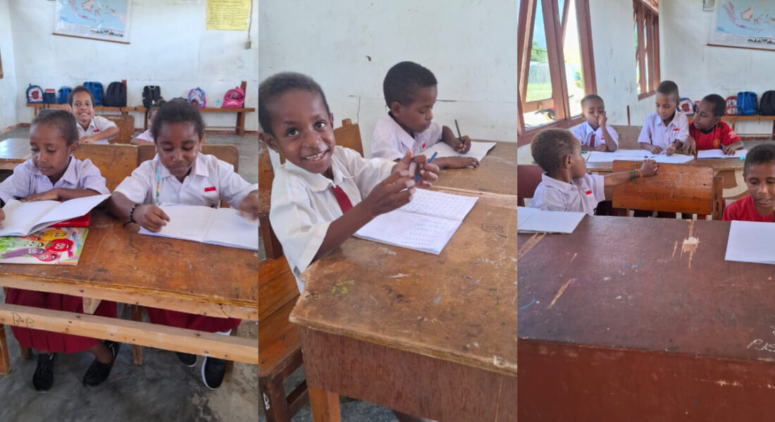 Siswa belajar dengan apa adanya di dalam kelas